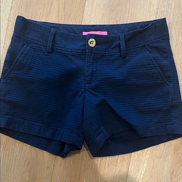 Lilly Pulitzer Navy Women's Bermuda Shorts - Picture 1 of 5
